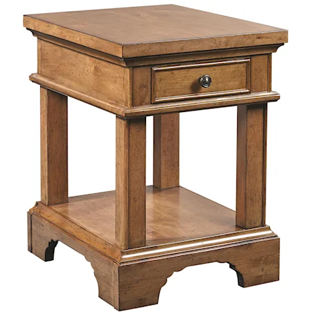 One Drawer Chairside Table with AC Outlets